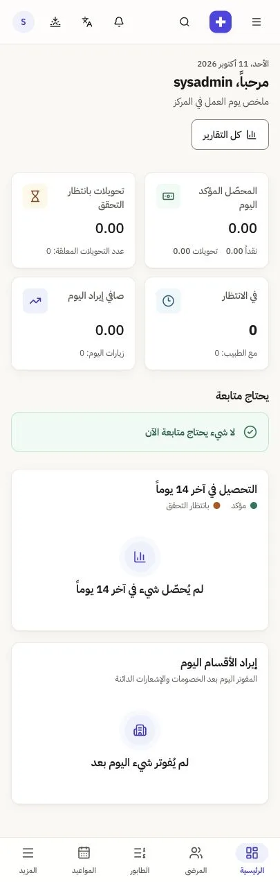 Dashboard, collections and queue overview